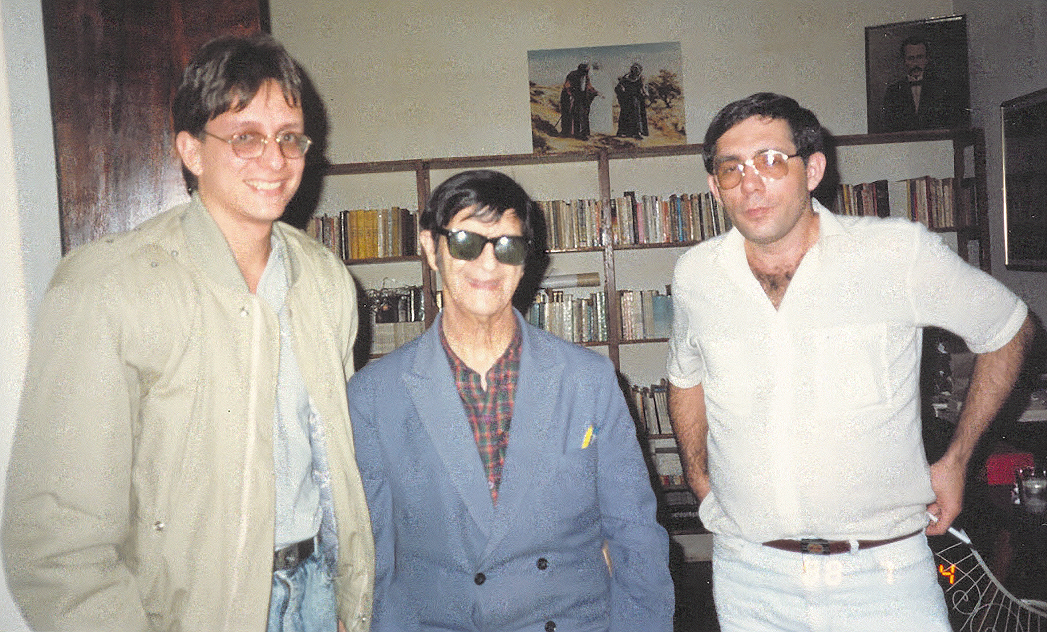 Vivaldo da Cunha Borges, Eliana, Chico Xavier e Geraldo Lemos Neto reunidos em 1988